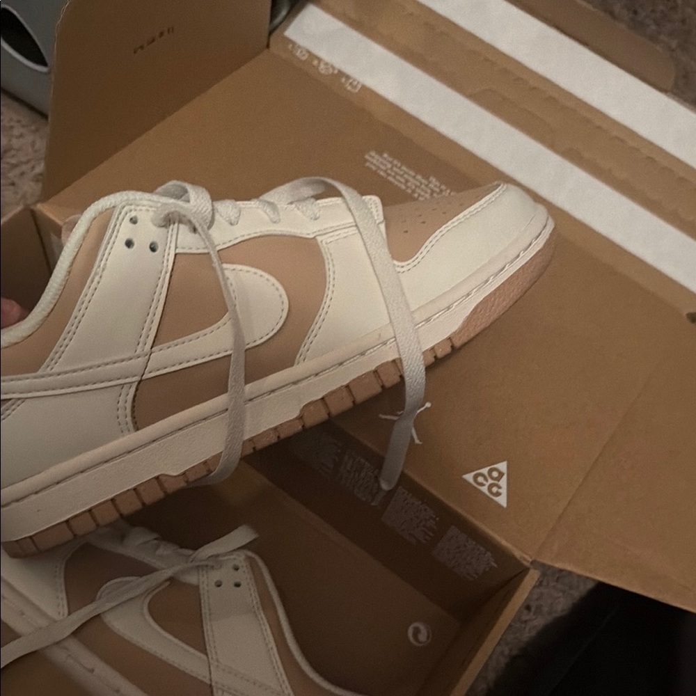 Women’s dunk Low-Top Casual Sneakers - Cream & Tan